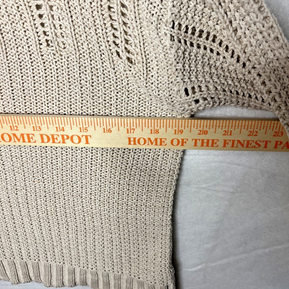 American Eagle Sweater Tan Beige Open Weave Knit Top Size Extra Small - Picture 10 of 16